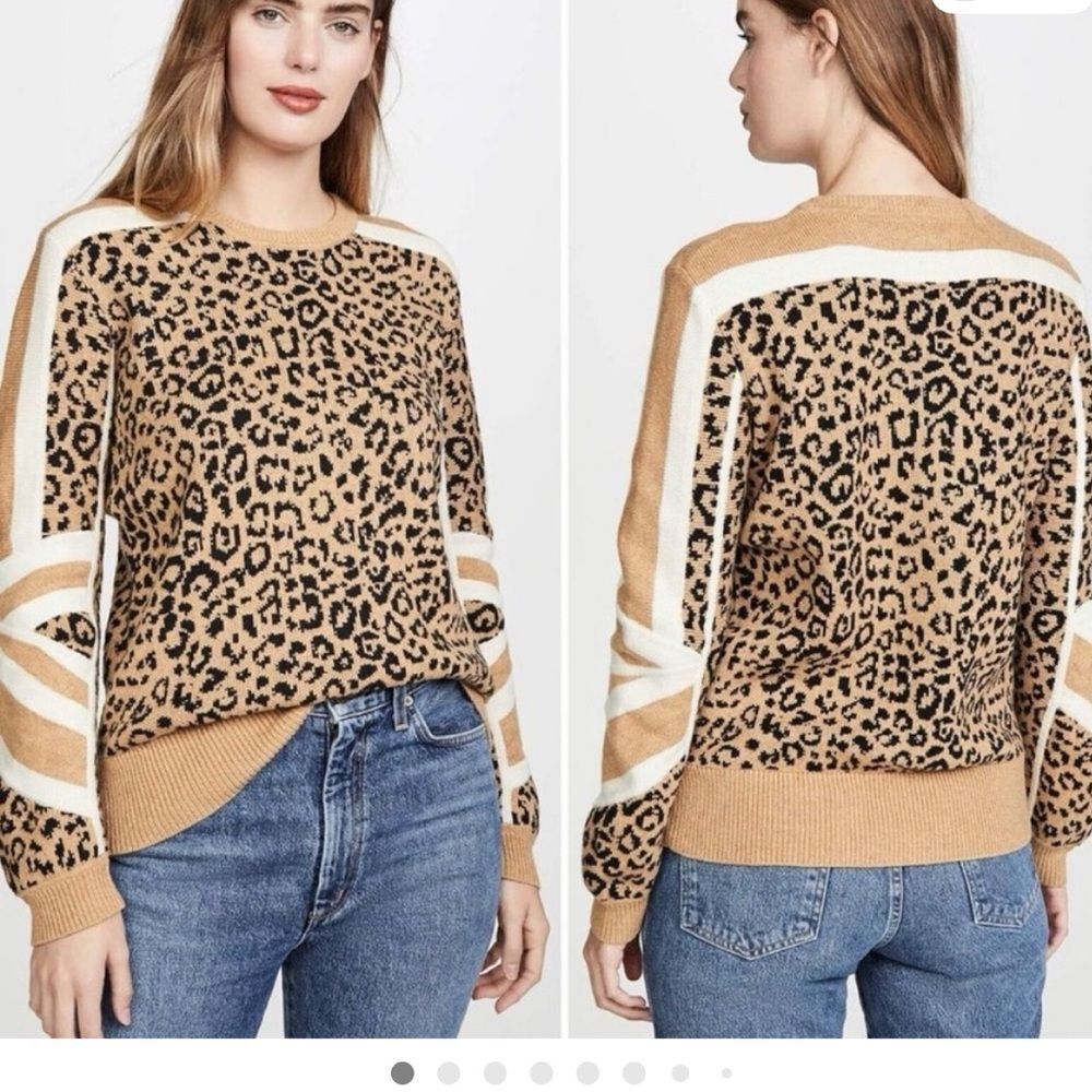 Current/Elliott Leopard Print Sweater cashmere wool blend - 1 - small